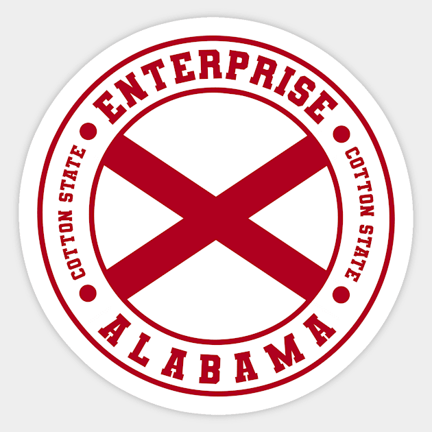 Enterprise Alabama USA Sticker by urban-wild-prints